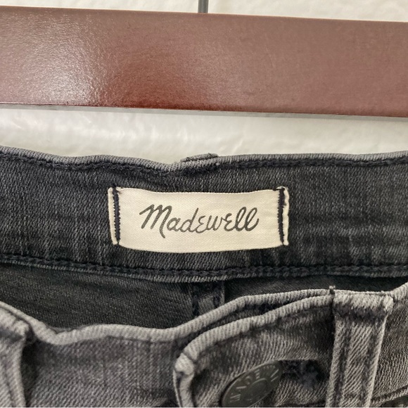 Madewell Stovepipe Distressed Mid Rise Gray Jeans, Size 25 - Picture 4 of 5